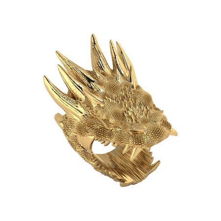 18k Solid Yellow Gold Dragon Ring For Sale at 1stDibs