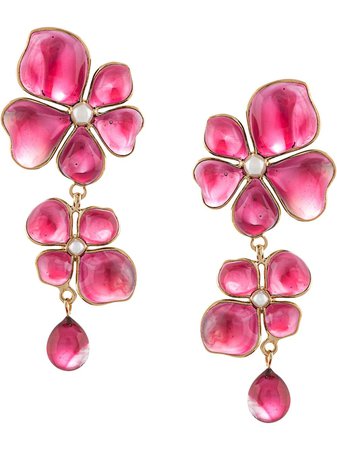 Mulberry flower garden pendant earrings red QE2365000J966 - Farfetch