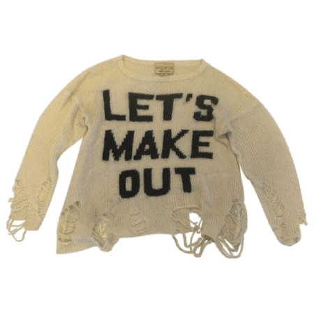 let's make out distressed sweater