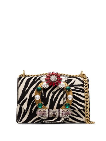 Miu Miu Embellished Zebra-Print Shoulder Bag 2D2E5BD084F0G3Z | Farfetch