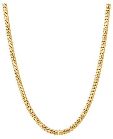 Macys- Cuban Link 24" Chain Necklace in 18k Gold-Plated Sterling Silver