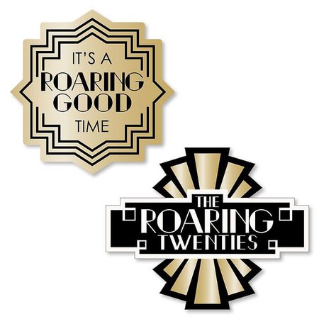 Roaring 20's - DIY Shaped 1920s Art Deco Jazz Party Cut-Outs - 2020 Graduation Party - 24 ct | BigDotofHappiness.com