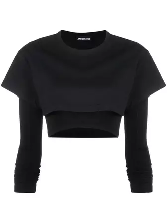 Jacquemus Le Double Cropped Layered T-shirt