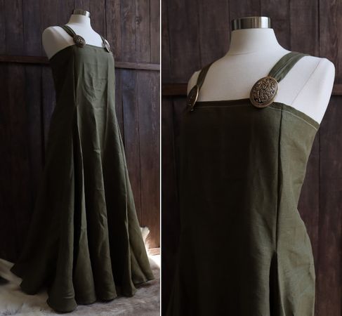 Greens Linen Apron Dress Choose Colour | Etsy