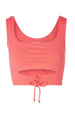 Year of Ours | Corset lace-up cutout stretch sports bra | NET-A-PORTER.COM