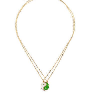 Green yin yang necklace pack