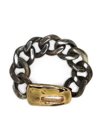 Marni Hammered curb-chain Chunky Bracelet - Farfetch