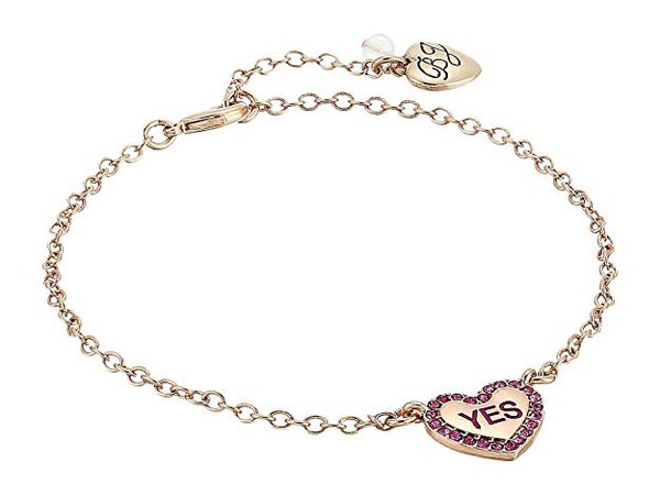 Betsey Johnson Heart and Arrow Anklet, Pink: Clothing