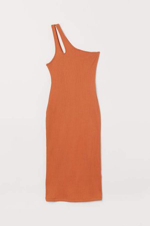 One-shoulder Dress - Orange
