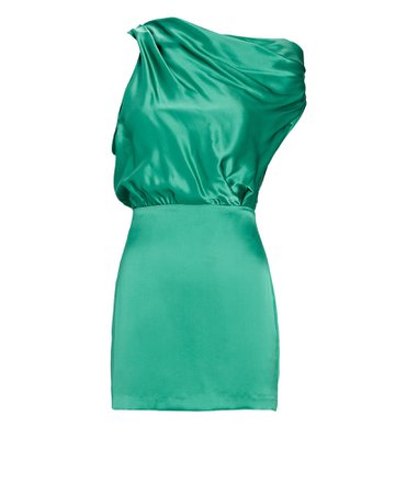The Sei Off-The-Shoulder Silk Mini Dress | INTERMIX®