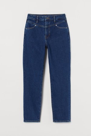 Mom Ultra High Ankle Jeans - Dark denim blue - Ladies | H&M US