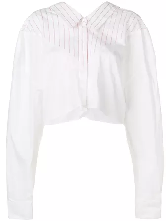 Unravel Project stripe panel cropped shirt £612 - Buy Online - Mobile Friendly, Fast Delivery