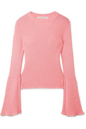 Philosophy di Lorenzo Serafini | Bead-embellished ribbed-knit sweater | NET-A-PORTER.COM