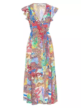 Shop Robert Graham Lucia Paisley Wrap Dress | Saks Fifth Avenue