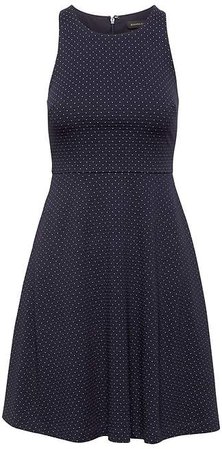 Polka Dot Fit-and-Flare Dress