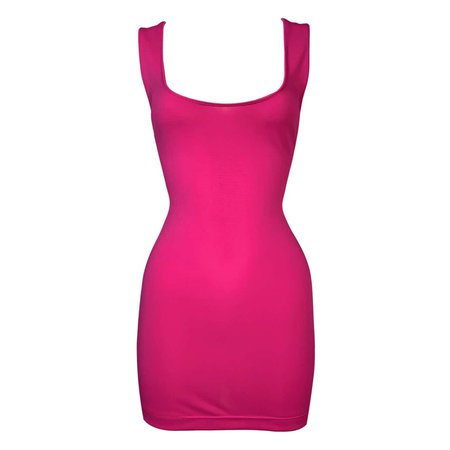 *clipped by @luci-her* S/S 1993 Gianni Versace Hot Pink Bodycon Mini Dress For Sale at 1stDibs