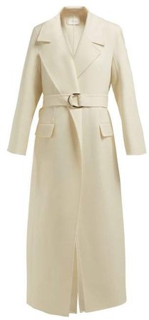 Newen Double Breasted Wool Twill Coat - Womens - Ivory