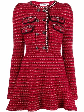 Self-Portrait double-breasted Knitted Mini Dress