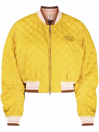 Shop Marni quilted logo bomber jacket with Express Delivery - FARFETCH
