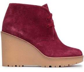 Red(V) Red(v) Suede Wedge Ankle Boots