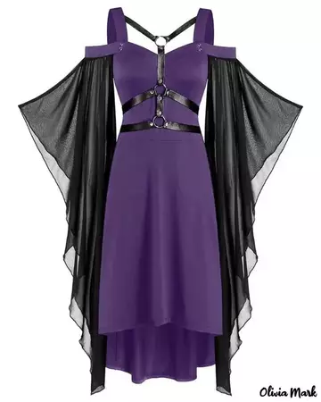 Olivia Mark – Halloween Gothic Punk Dress Renaissance High Low Vintage Dress Women Cosplay Party Dresses – Olivia Mark
