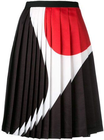 geometric print pleated skirt