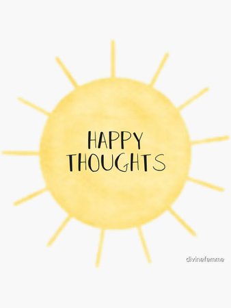 "Happy Thoughts" Sticker by divinefemme | Redbubble