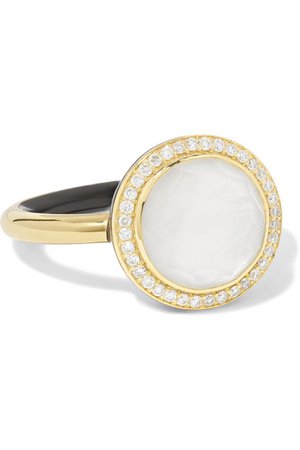 Ippolita | Lollipop Carnevale 18-karat gold, mother-of-pearl, diamond and ceramic ring | NET-A-PORTER.COM