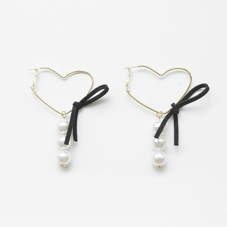 pearl heart earrings - Google Search