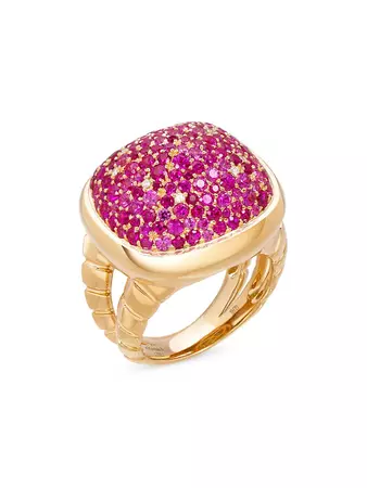 Marina B Trisolina Tigella 18K Yellow Gold & Ruby Ring