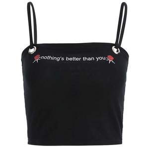 Nothing's Better Than You Embroidery Strappy Crop Top – Lupsona