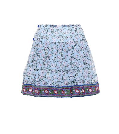 Amora printed cotton miniskirt