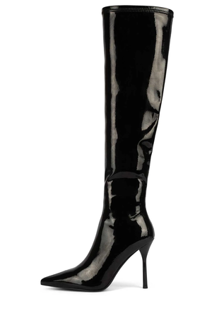 patent leather stiletto boots