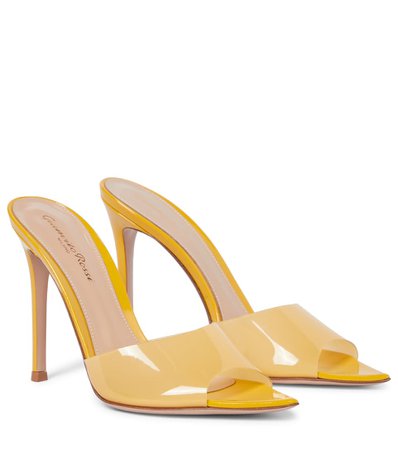 Gianvito Rossi - Elle 105 PVC and patent leather sandals | Mytheresa