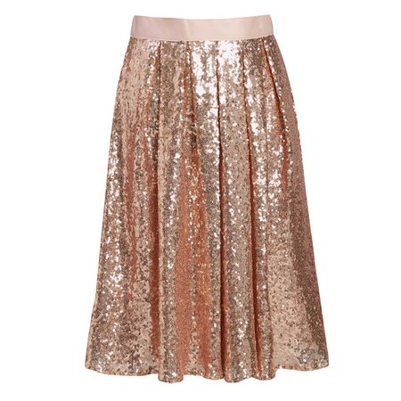 Rose Gold Pleated Midi skirt 1