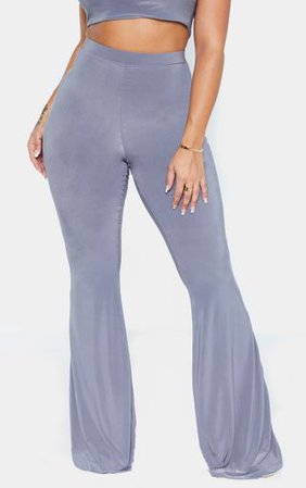White Slinky Flared Trousers, Trousers