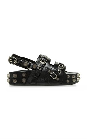 Cagole Studded Leather Sandals By Balenciaga | Moda Operandi