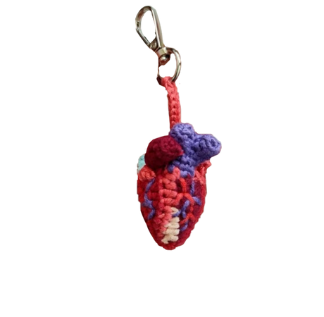 crochet heart keychain