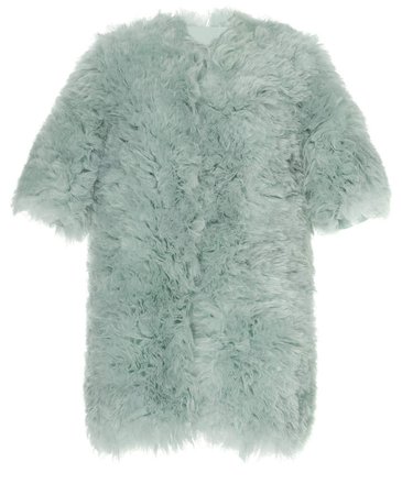 SOONIL Short Sleeve Mint Silk Fur Jacket Size: 0