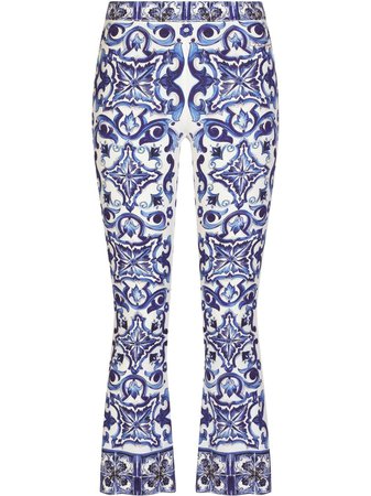 Dolce & Gabbana Majolica-print Cropped Trousers - Farfetch