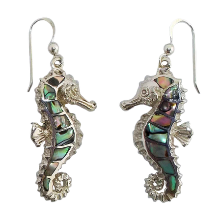Abalone Pearl 'Mother of Pearl' Seahorse Earrings