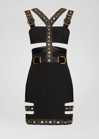 Versace Embroidered Bondage Belt Dress for Women | US Online Store
