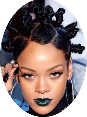 Rihanna Bantu knots dark makeup