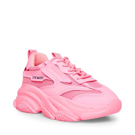 POSSESSION Hot Pink Sneakers | Hot Pink Sneakers for Women Online – Steve Madden