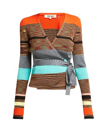 Striped knitted wrap cardigan | Diane Von Furstenberg | MATCHESFASHION.COM