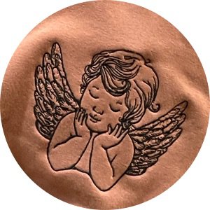 embroidered cherub