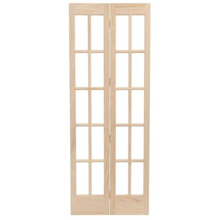 Pinecroft 30 in. x 80 in. Classic French Glass Wood Universal/Reversible Interior Bi-fold Door - 872526 - The Home Depot