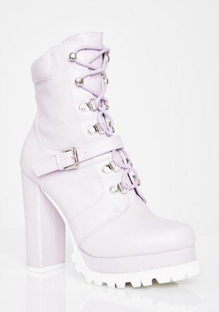 Heeled Combat Lace-Up Booties | Dolls Kill