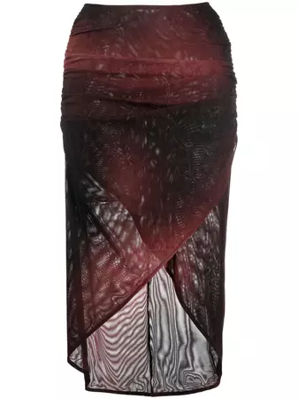 MISBHV gradient-print semi-sheer Midi Skirt - Farfetch