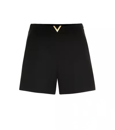 Valentino Embellished Wool And Silk-blend Shorts In Black | ModeSens